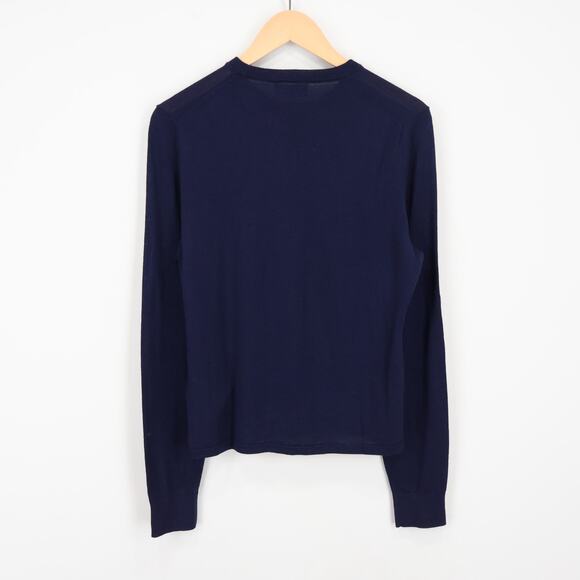 J.Crew Carolyn Fitted Crewneck Sweater Merino Wool Navy Size Large NWT - Picture 6 of 8